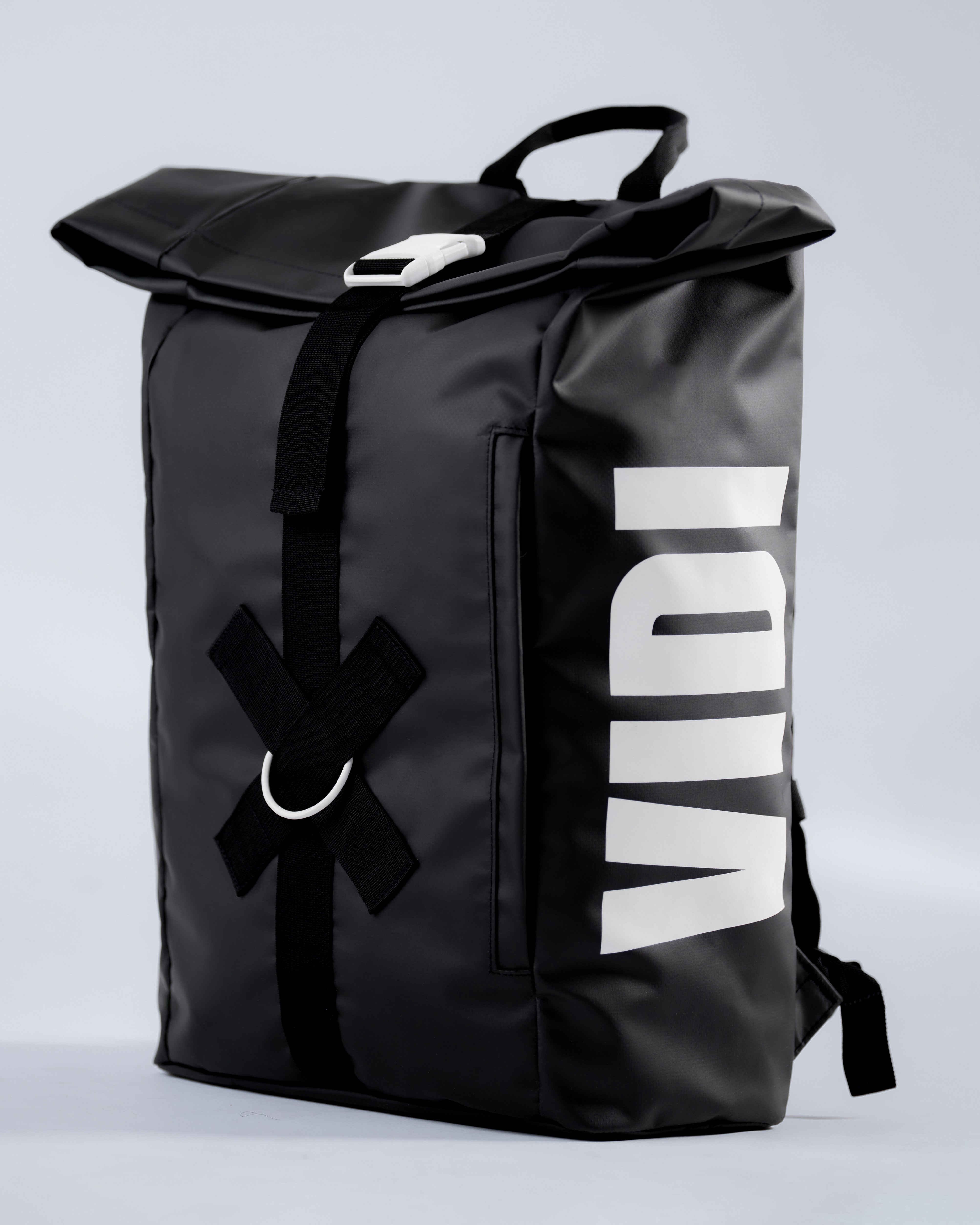 Waterproof roll-top backpack black